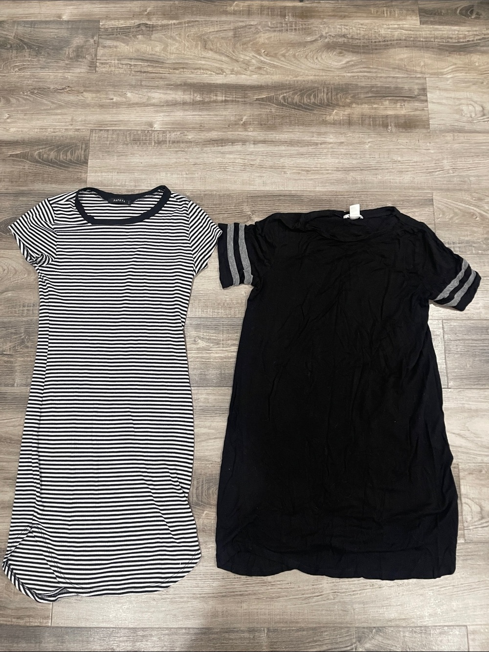 Papaya Black & White Striped Mini Dress